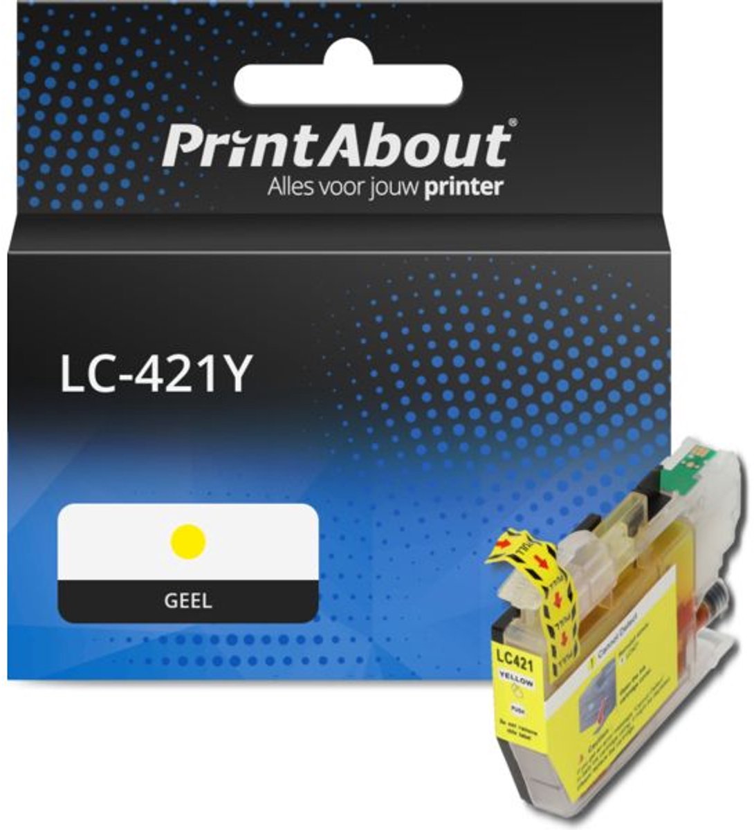 PrintAbout huismerk Inktcartridge LC-421Y Geel geschikt voor Brother
