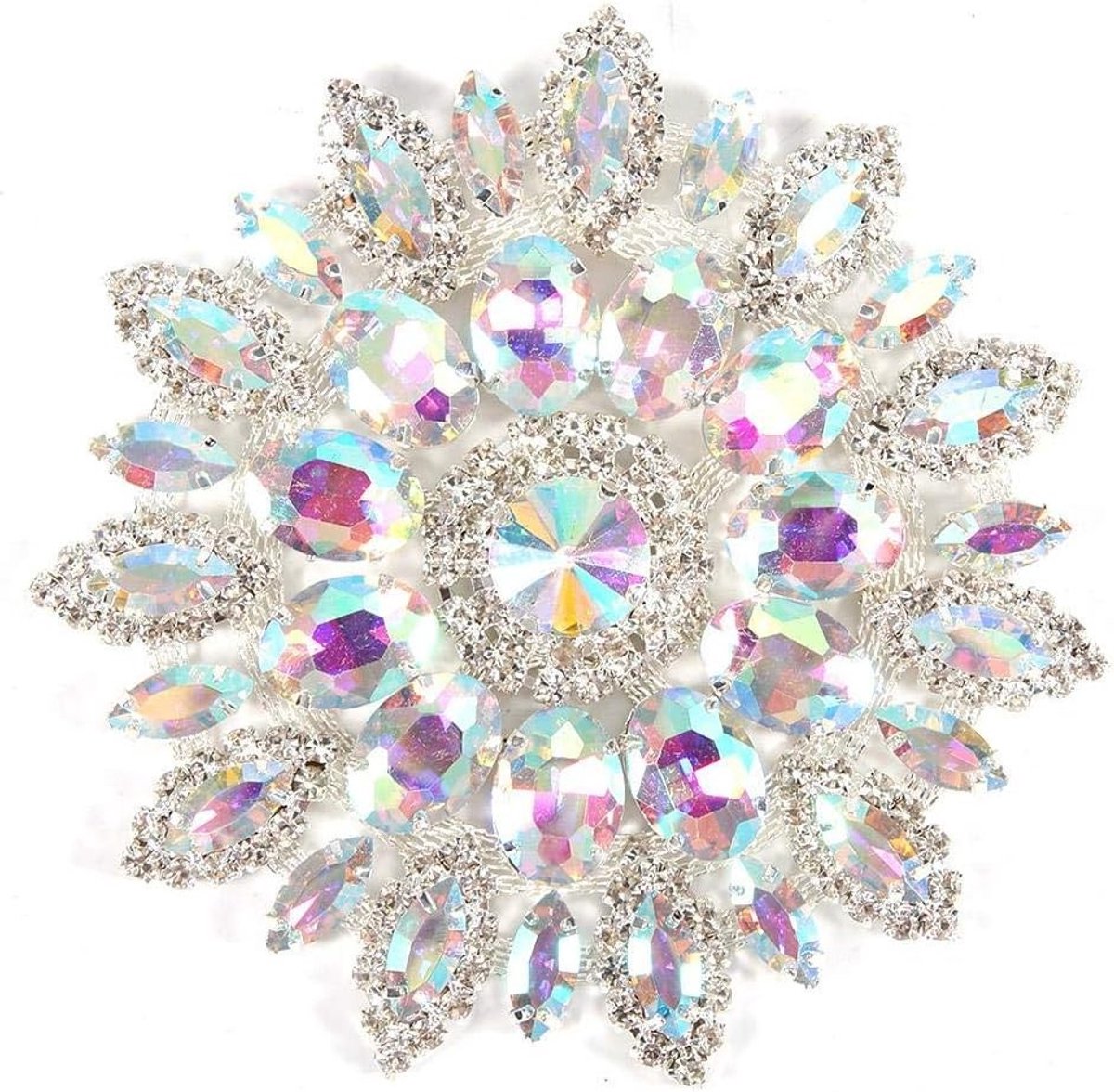 Rhinestone Bloem Ornamenten, 11cm Crystal Schoen Clips en Broche Decoratie voor Avond, Prom en Feestelijke Schoenaccessoires