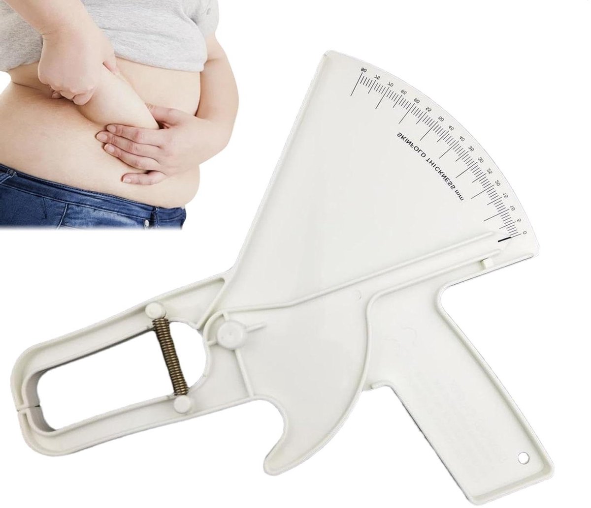 Lichaamsvetmeter - Vetmeetinstrument - Fitness volgen - Veerbelast ontwerp - 0-88 mm - Wit