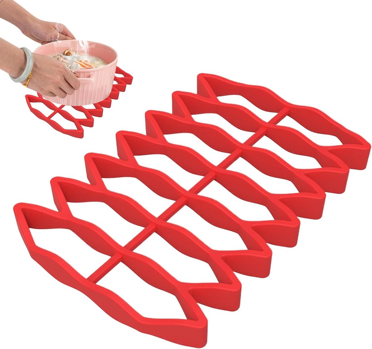 Siliconen braadrek Oven rooster Gezonder koken Hittebestendig materiaal 23 x 15 cm Rood