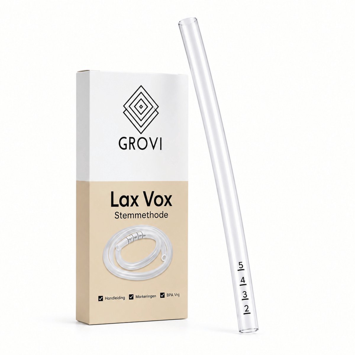 Grovi Bubbelrietje Lax Vox Stemmethode - Zangslang - Siliconen Slang - Bubbelen - Set - 35cm - Verbeterde Handleiding