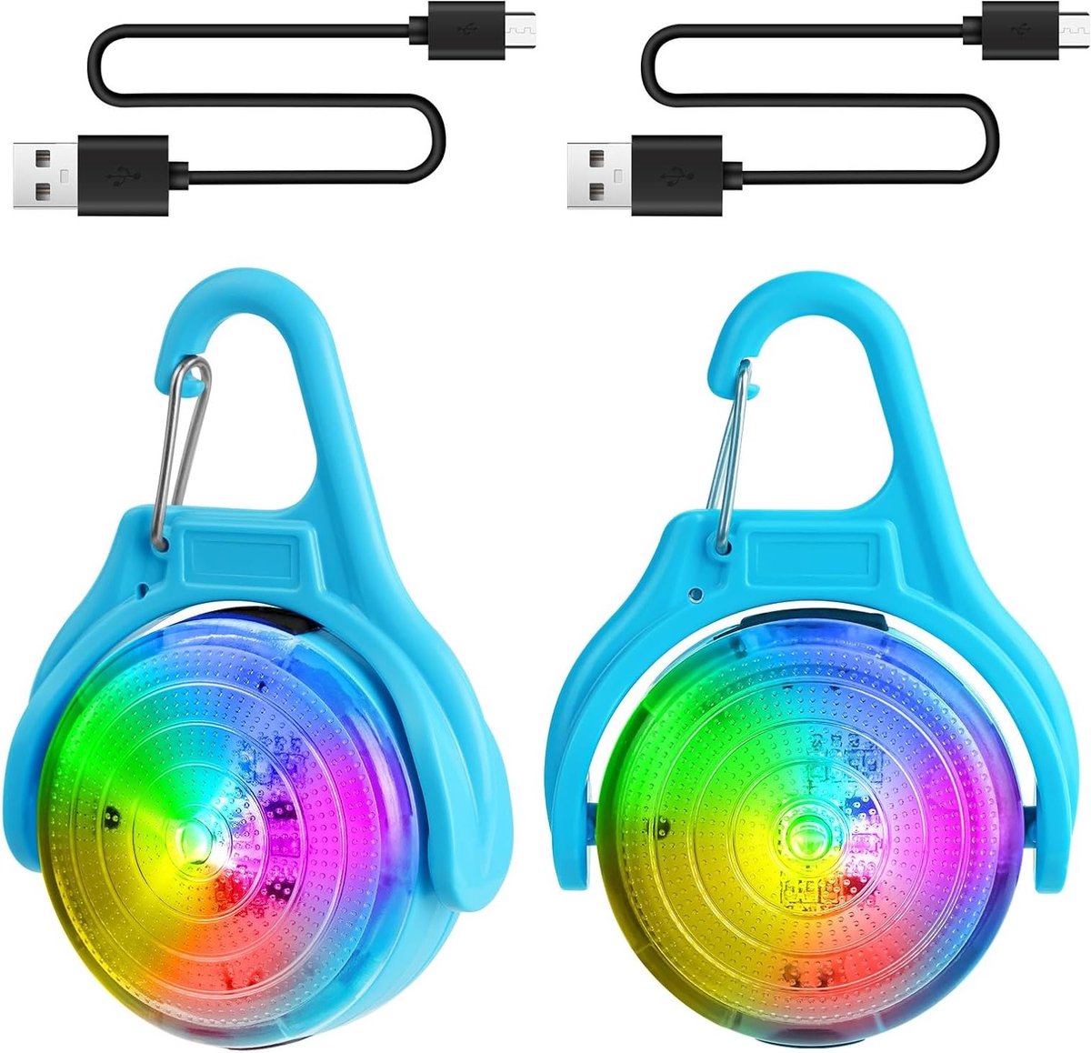 LED Veiligheidslichten voor Hondenhalsband - Oplaadbare Pet Light met 4 Flitsmodi, Ideaal voor Nachtwandelingen, Kamperen en Waterdicht tot IPX68