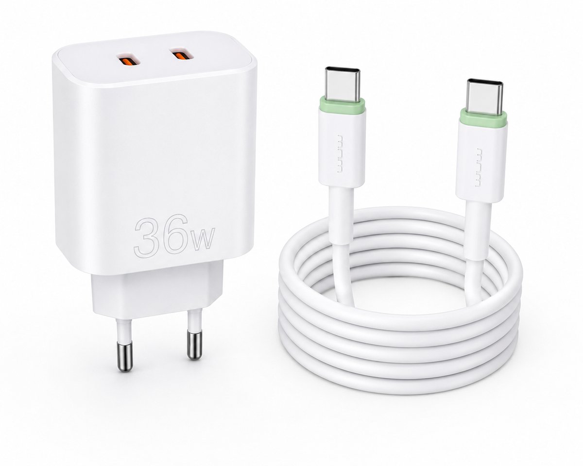 Lader Super Fast Charging High Speed 65W Kabel USB-C to USB-C+ Adapter PD 36 W Safe Charger Fast Charger 2 Poorten