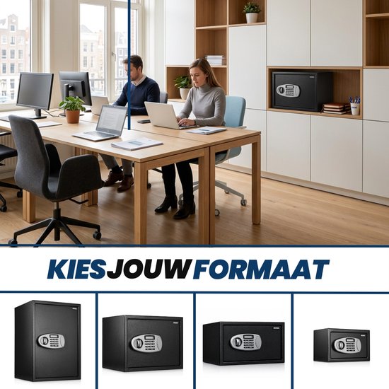 Nosam® Elektronische Kluis Brandwerend - Cijferslot – NL Handleiding – 52x36x35 cm – Vloer & Muur Montage