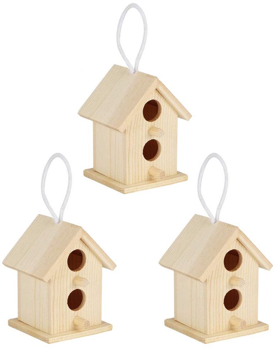 Cosensi- Vogelhuisje Vochtbestendig - Vogelvoederhuisje - Nestkast - Mini-vogelnest - Decoratieve Hanger - Duurzaam Plataanhout