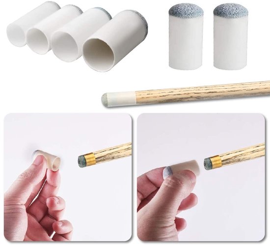 ZEYNOMAX- Biljartkeu-punten 20 stuks - Vervangende Slip-on - Snookerkeu - Tafelaccessoires - Duurzaam - Hoogwaardige Kunststof/Lederen - Biljartpunten van Zeynomax — afbeelding 3