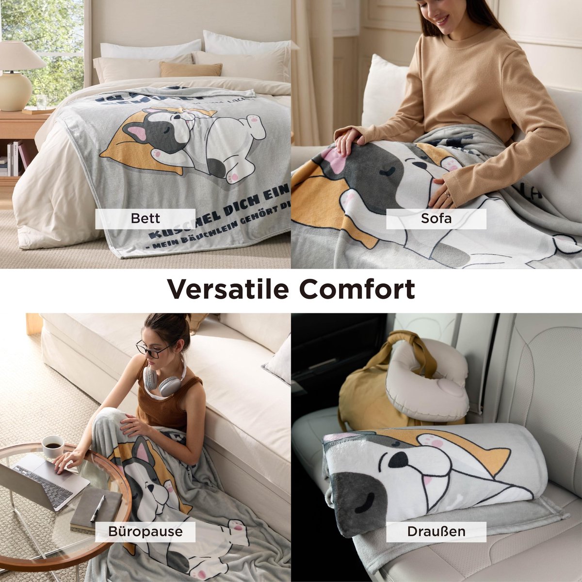 Dailygoods- Knuffeldeken 130x150 cm - Zachte Fleece Deken - Decoratieve Deken - Cadeau voor Moederdag/Vaderdag - Opvallende Prints - Geschenk Klaar