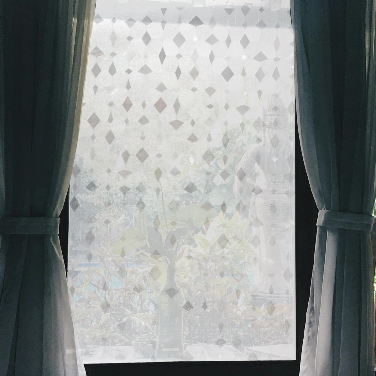 Dailygoods- Raamfolie Privacyfolie - Steenpatroon - 100cm x 45cm - Transparant - Duurzaam PVC - Eenvoudig te installeren