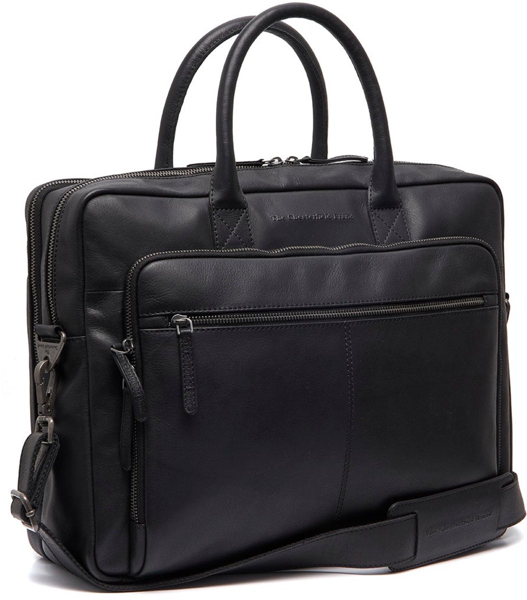 The Chesterfield Brand - Leren Laptop Bag Zwart Tacama