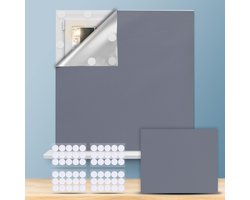 100% Blackout Rolgordijn 200 x 145 cm voor Vensters, Slaapkamer en Babykamer, Inclusief 30 Plakstrips voor Eenvoudige Montage zonder Boren
