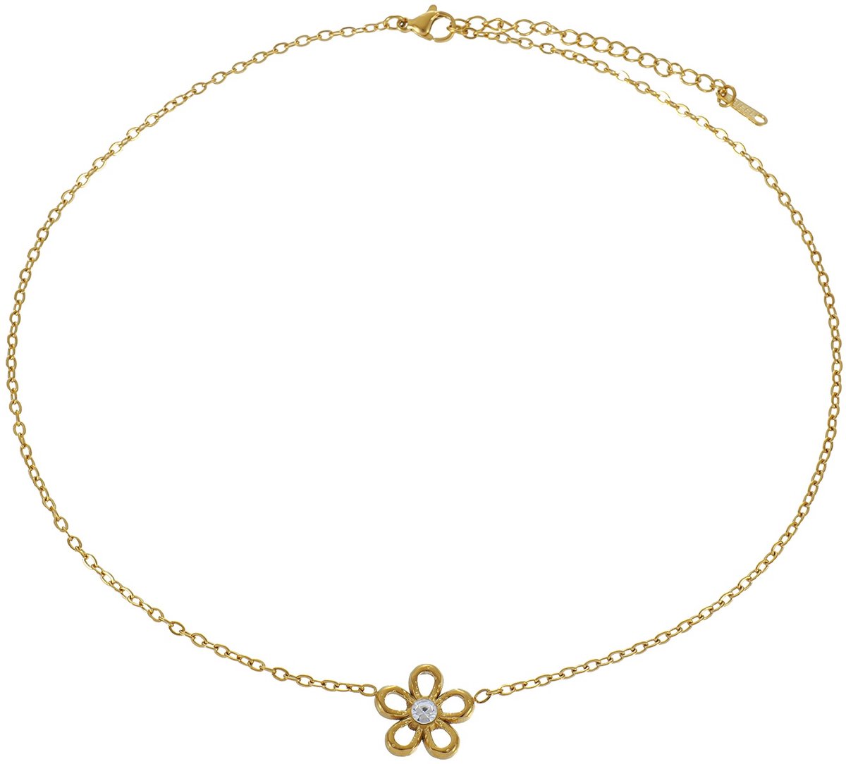 G-E16.2 N2616-033G S. Steel Necklace Flower 40-45cm