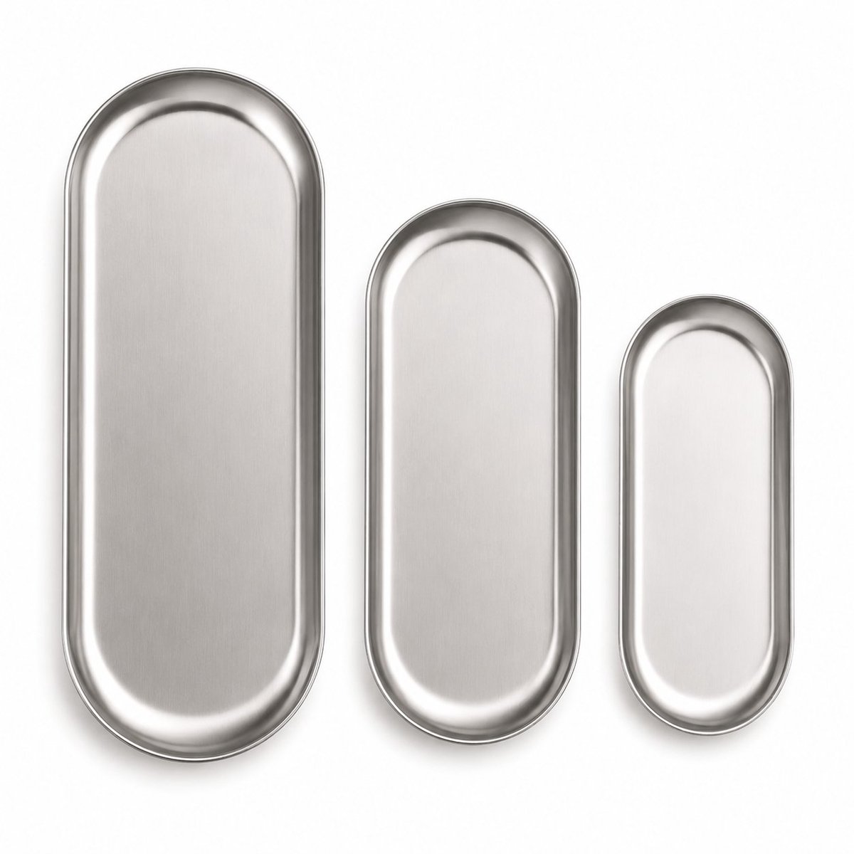 My Green Deal - RVS Ovale Serveerplaten Set – 3 stuks