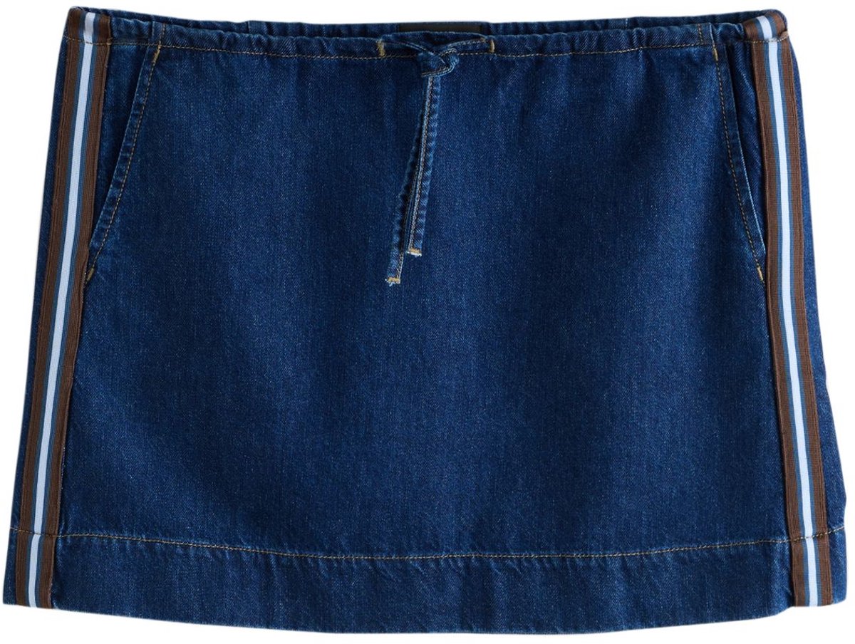 Next - Dames - Lichtgewicht denim rok met elastische taille - Blauw