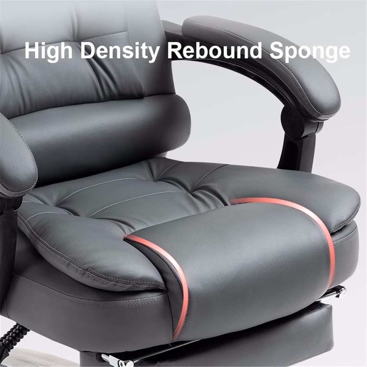 Bürostuhl Ergonomischer Chefsessel mit Fußstütze – Höhenverstellbarer Computerstuhl 114–122 cm, S-Form Rückenlehne, 90°–155° verstellbar, Lendenstütze, 10 cm dicke Polsterung, Leise Rollen, Drehstuhl für Büro & Homeoffice – Mobili Bella