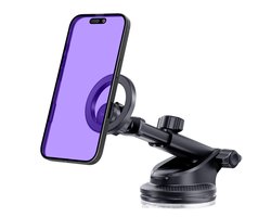 Buddi MagWay Universele MagSafe Telefoonhouder Auto Dashboard & Raam met Zuignap - Autohouder - Magnetisch - 360° Draaibaar - Magneet - Inclusief MagSafe Ring - Zwart