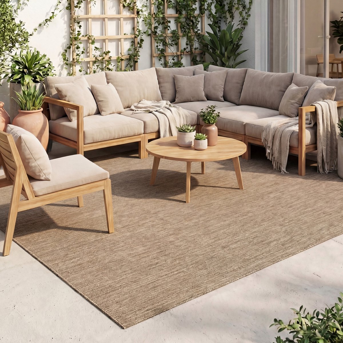 Fraai Buitenkleed - Malta Melange Naturel - 160x230cm