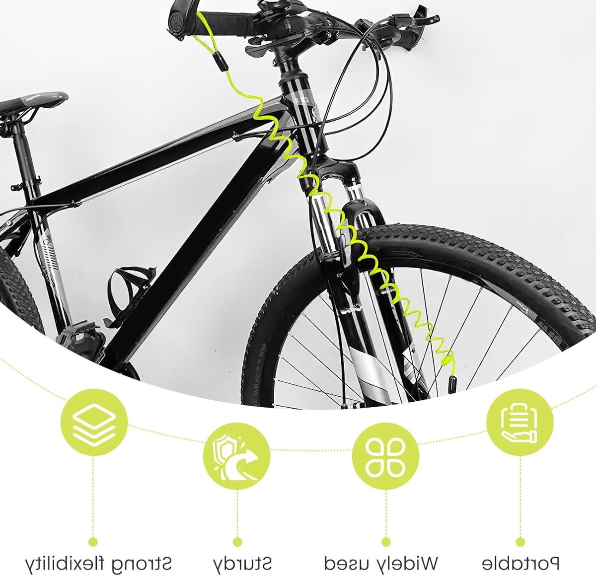Reminder Kabel voor Remschijf Slot - Veiligheidsveer - Geel voor Motorfietsen, Scooters en Sportfietsen – foto 6