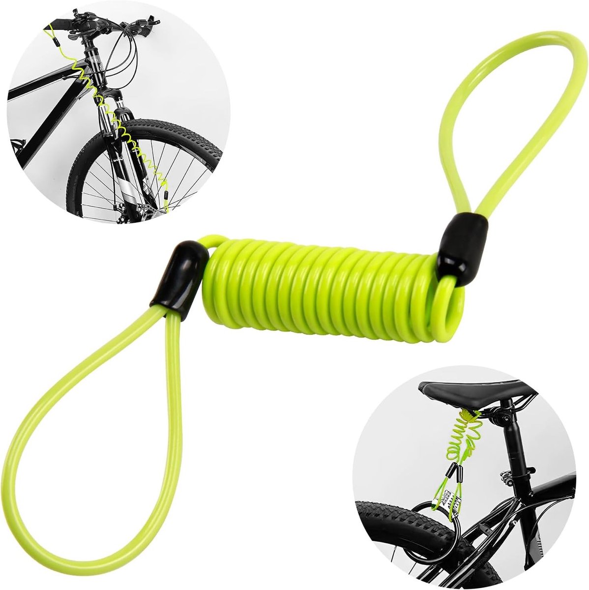 Reminder Kabel voor Remschijf Slot - Veiligheidsveer - Geel voor Motorfietsen, Scooters en Sportfietsen