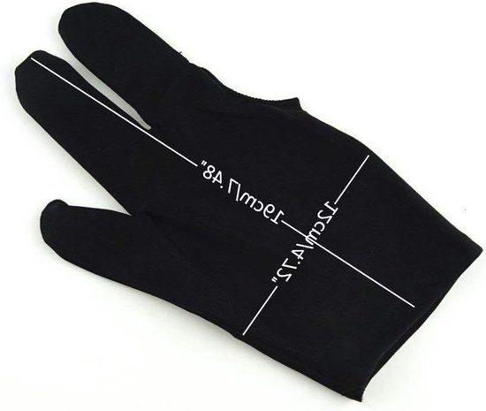 Billiard Handschoenen voor Snooker - 2 Stuks Drievinger Handschoenen van Spandex en Lycra voor Links en Rechts - Zwart van Merkloos — afbeelding 5