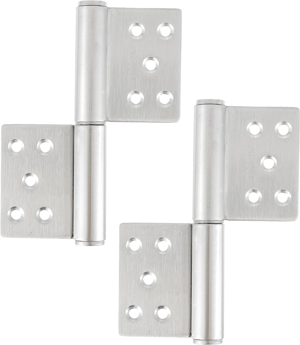 Deurhengsels 132x100mm - RVS - 360 graden openingshoek - Voor binnen- en buitendeuren - ShopVlot