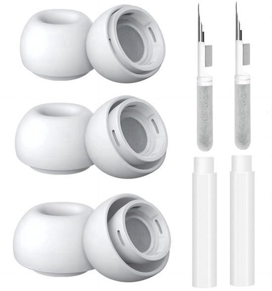 Vervangende Oordopjes AirPods Pro 2e Generatie - Siliconen - Inclusief 2 Reinigingspennen (S/M/L - 3 Paar)