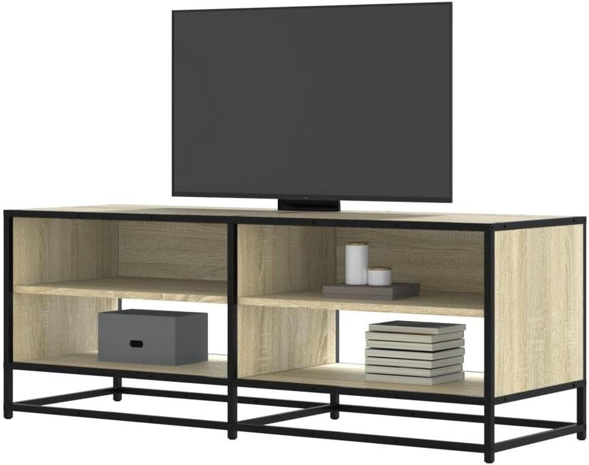 Tv-kast Sonoma Eiken - Tv meubel Lowboard - Opbergen Elektronica - Metalen Frame - 1205 x 40 x 46 cm