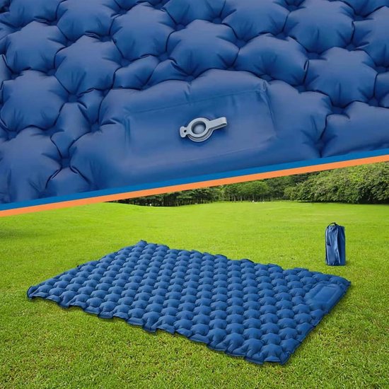 Slaapmat - Slaapmat Zelfopblazend - Luchtbedden - Opblaasbaar Luchtmatras Voor Buiten - Opvouwbare - Duurzaam Matras - Ultralicht - Waterdicht En Antislip - Voor Kamperen, Wandelen, Reizen (Marineblauw) van Merkloos — afbeelding 5