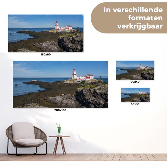 Le phare de Head Harbour situé sur l'île de Campobello au Fundy Bay Garden Poster 80x40 cm - petit - Toile de jardin / Toile d'extérieur / Peintures pour l'extérieur (décoration de jardin)
