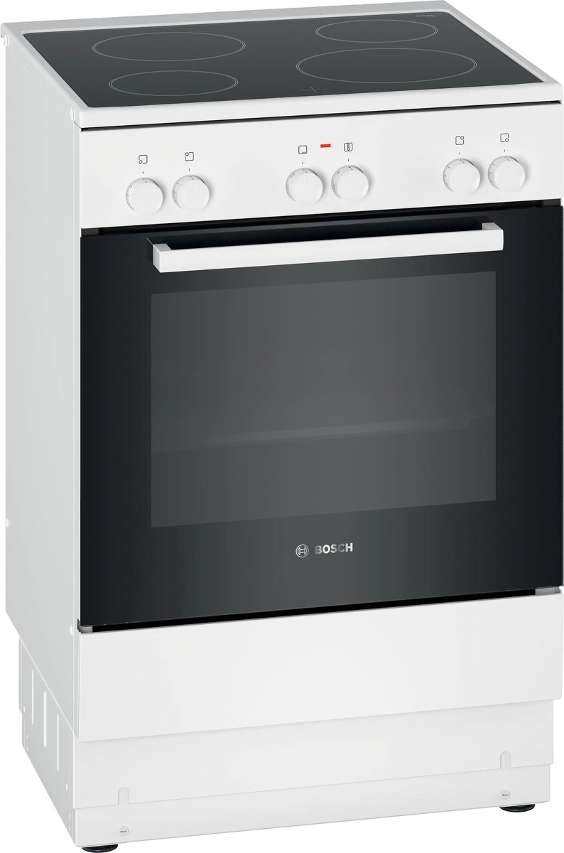 Bosch HKA004020U - Serie 2 - Fornuis - Vrijstaand elektrisch fornuis - Keramisch - Wit - Energielabel A