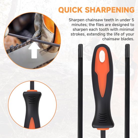 3 Stuks Kettingzaag Vijlen 13/64"- 3/8" Ketting - Geschikt voor Stihl MS311 MS391 MS362 MS441 MS461 MS661 & Husqvarna van Merkloos	 — afbeelding 3