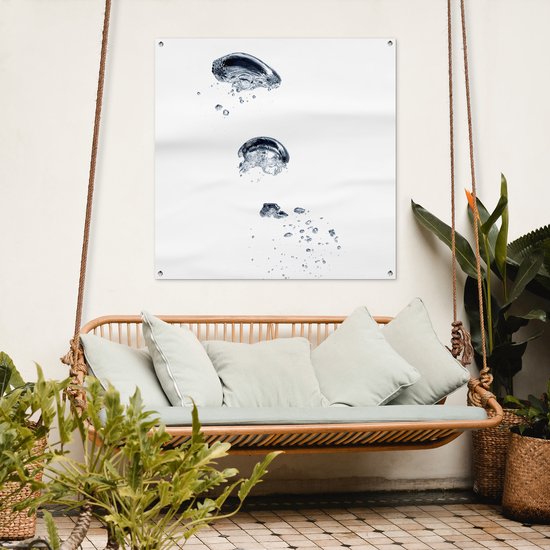 Grandes bulles d'air dans l'eau affiche de jardin 100x100 cm - Toile de jardin / Toile d'extérieur / Peintures pour l'extérieur (décoration de jardin)
