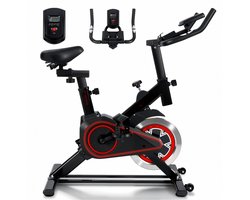 Glitzerlife - Hometrainer Spinningfiets Fitnessbike - inklapbaar verstelbaar stil magnetisch - cardio thuistrainer met monitor - comfortabel zadel - 91 cm - Zwart