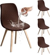 Stoelhoezen — 4-pack — Afneembare hoezen voor eetkamerstoelen — Universele stretch-stoelhoezen — Zithoezen — Ideaal voor huis & keuken — Duurzaam / Zeer elastisch / Afneembaar — Lengte: 45–52 cm, breedte: 40–46 cm, hoogte: 40–48 cm