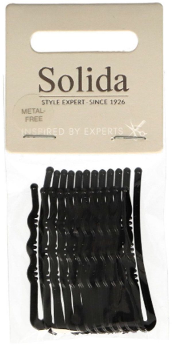 Solida Zwart Plastic haarspelden 4,5 cm