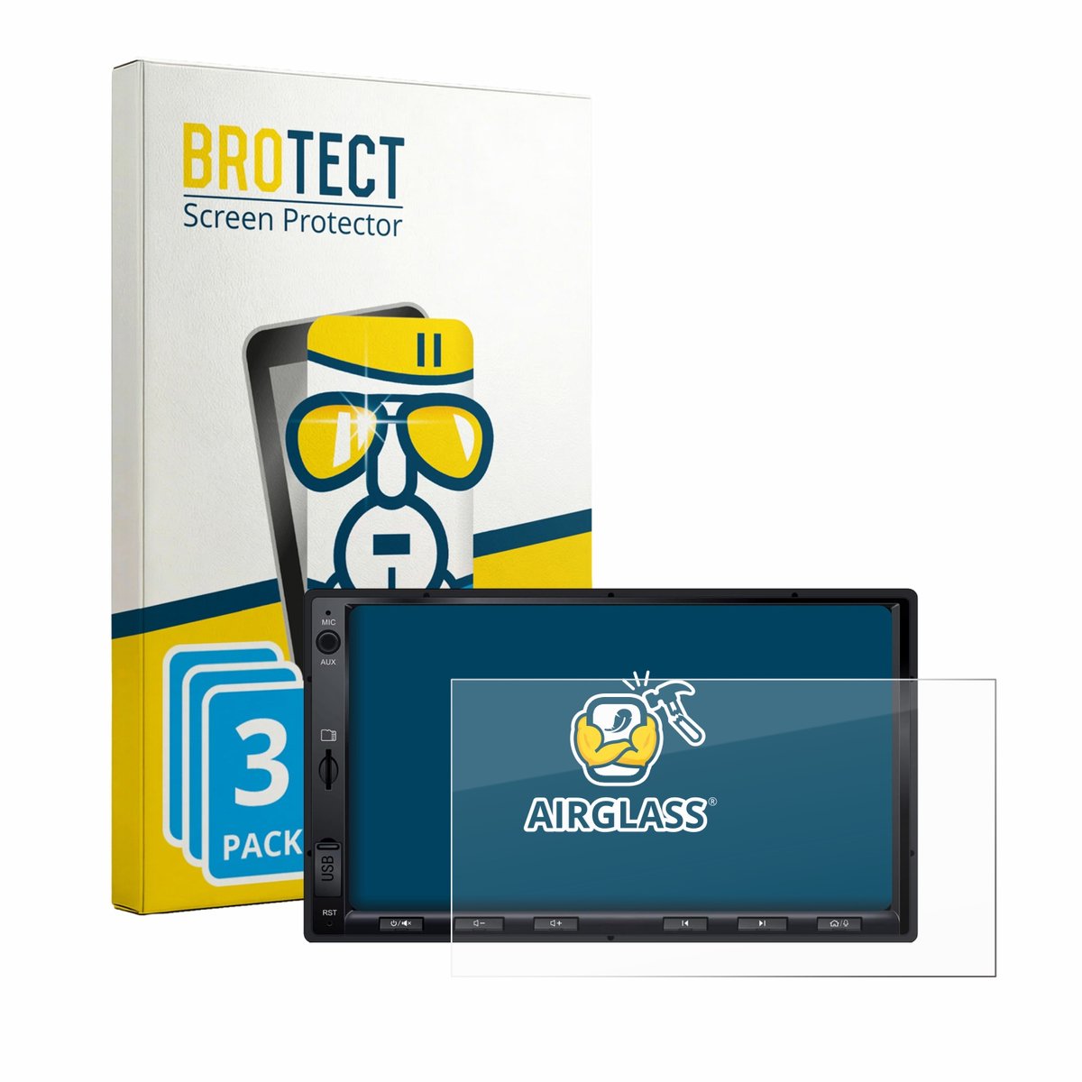 Screenprotector 3 Stuks voor Atoto A5LG2A7T 7" Beschermglas transparant