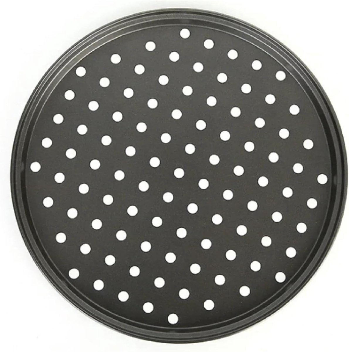 Oven Bakpan 2 STKS Bakplaat Pizza Lade Bakken en Koken Met Gaten 28cm Zwart
