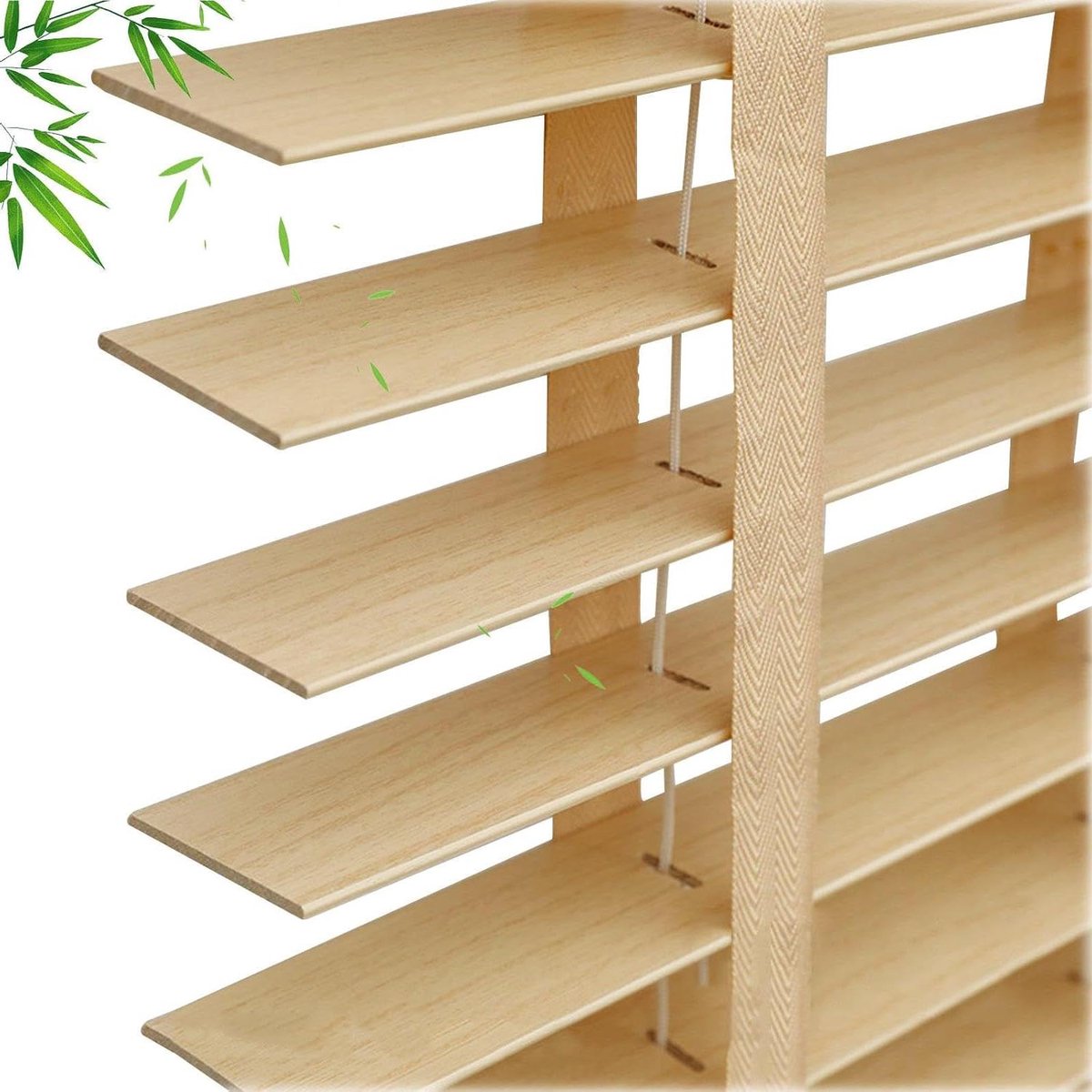 Houten jaloezieën - Houten luxaflex - Privacy en lichtregeling - 50mm lamellen - 40x100 cm - Natuurlijk hout