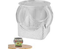 Ronde Vissenkom - Glas Aquarium - Decoratie Huis - Panoramisch Zicht - 19x19x166 cm - Helder