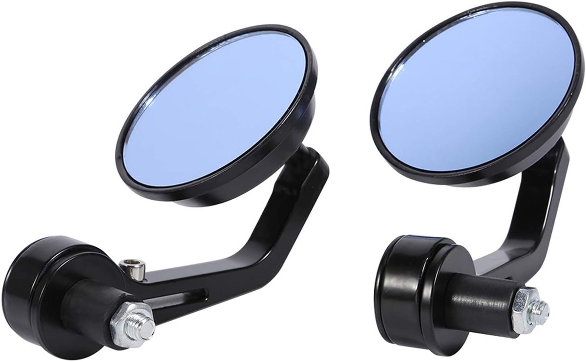 Verstelbare 7/8" Ronde Achteruitkijkspiegels voor Motorfiets - Universele Handvatspiegels in Chroom - Perfect voor Veiligheid en Stijl