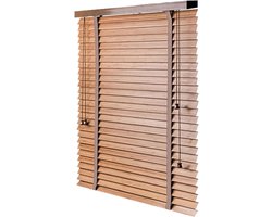 Houten Jaloezieën - Horizontale Luxaflex - Licht en Privacy - Eenvoudige Installatie - 140cm x 220cm - Bruin