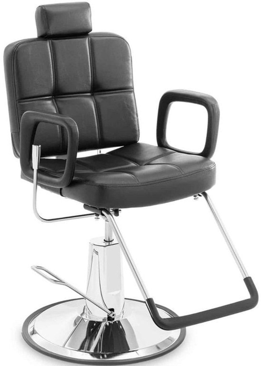 Kappersstoel – Salonstoel – Barbiersstoel – Schoonheidsstoel – Tattoostoel – Verstelbaar Hydraulisch – 360° Draaibaar – Zwart Synthetisch Leder – Draagkracht 150 kg