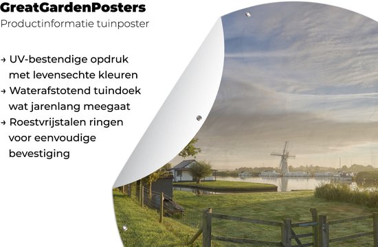 Garden Circle Barrières autour du paysage du parc national des Broads - 60x60 cm - Affiche de jardin