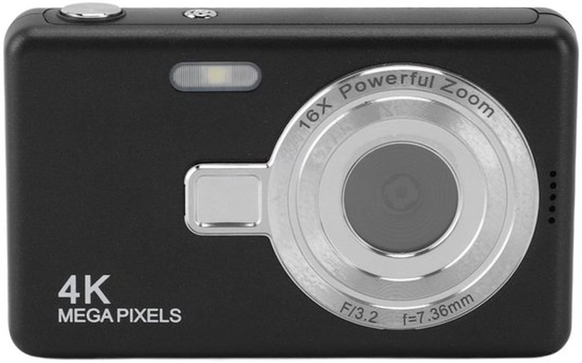 Digitale camera 12MP 1080P 16X zoom autofocus pocketcamera voor student vlog (ZWART)