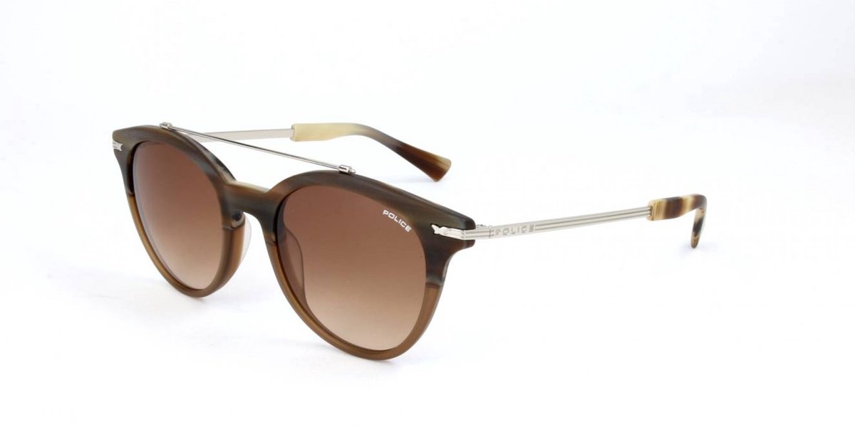 Police SPL141 Striped brown/cognac 49/21/140 MAN Zonnebrillen