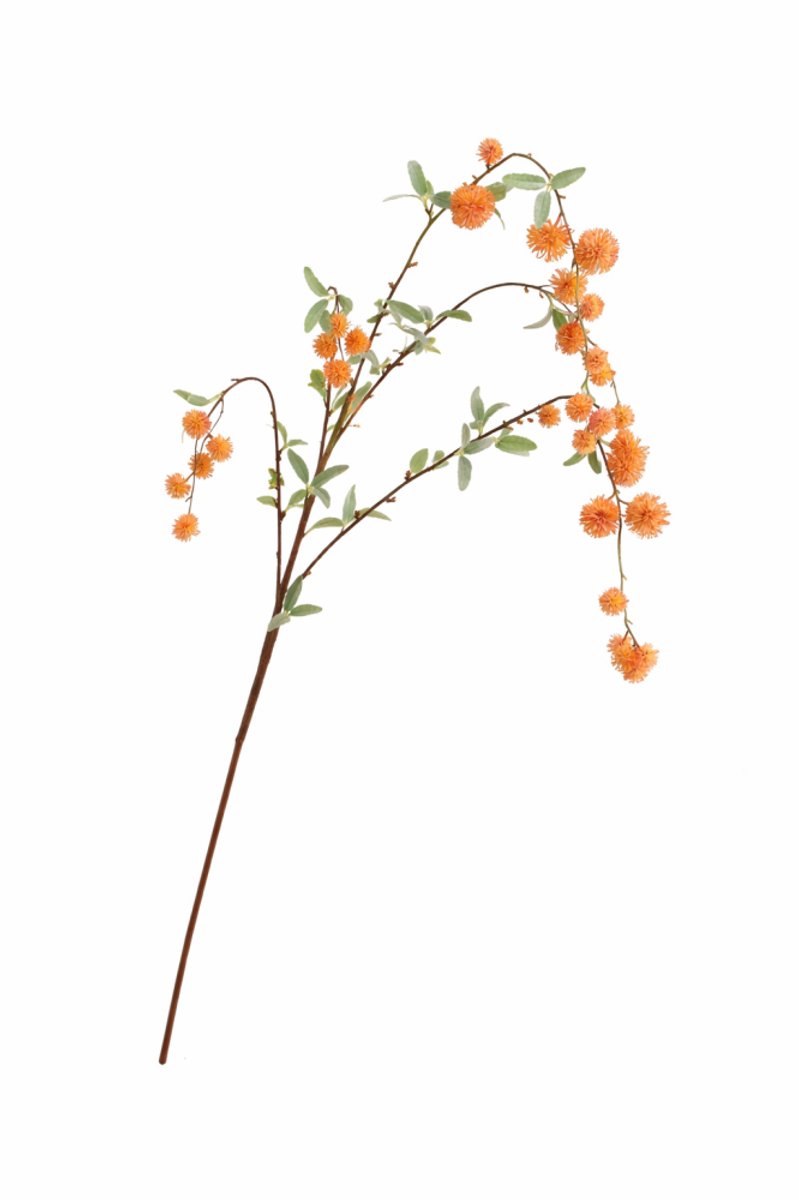 Wilde hangende bloesem oranje - zijden bloemen - 3 stelen - onderhoudsvrij - 116 cm - kuns