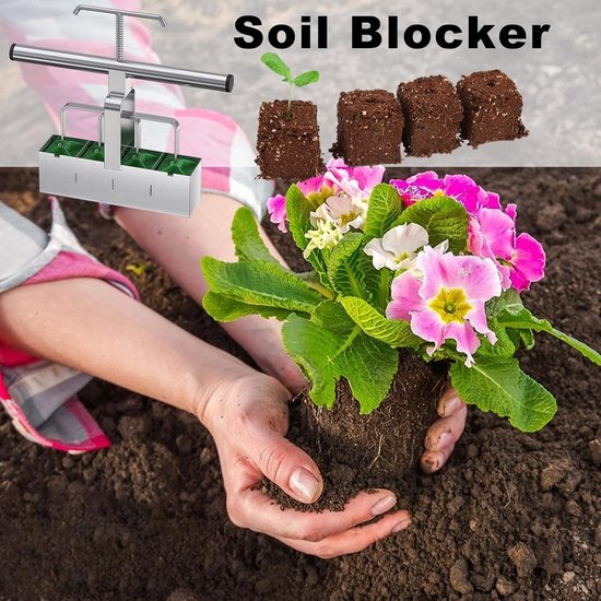 Bodemblokker - Grondblokker Stekkenmaker - Planten Voorbereiden - Roestvrij Staal - 28.5 x 25 cm - Zilver van Merkloos	 — afbeelding 3