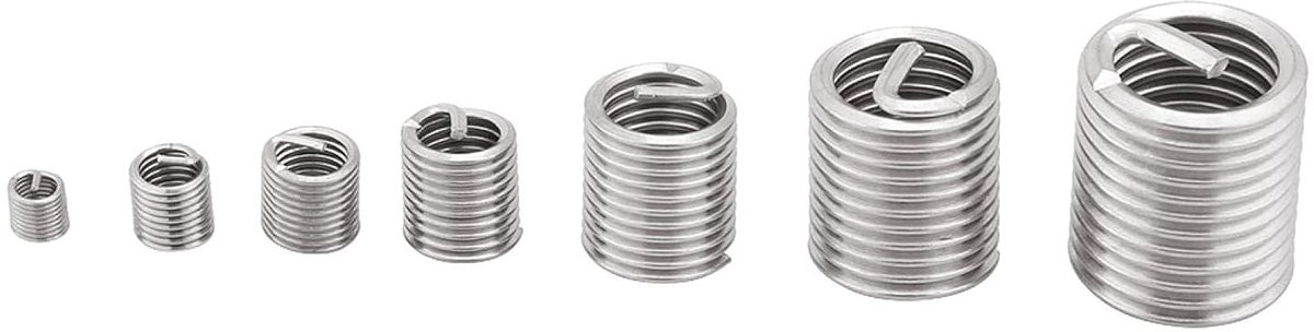 Draadreparatieset van RVS met 60 stuks voor M3, M4, M5, M6, M8, M10 en M12 - Helicoil type schroefinvoegen voor duurzame draadhersteloplossingen