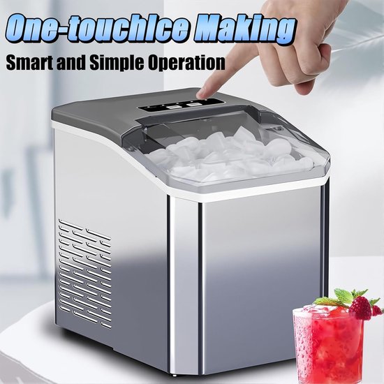Aanrecht IJsblokjesmachine - IJsmaker Portable - Drankjes Koelen - Zelfreinigend Systeem - 13 Liter Tank - Wit van Merkloos — afbeelding 4