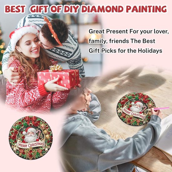 Keerst Kerst Diamant Schilderij Hanger, 5D Raamdecoratie voor Volwassenen en ...