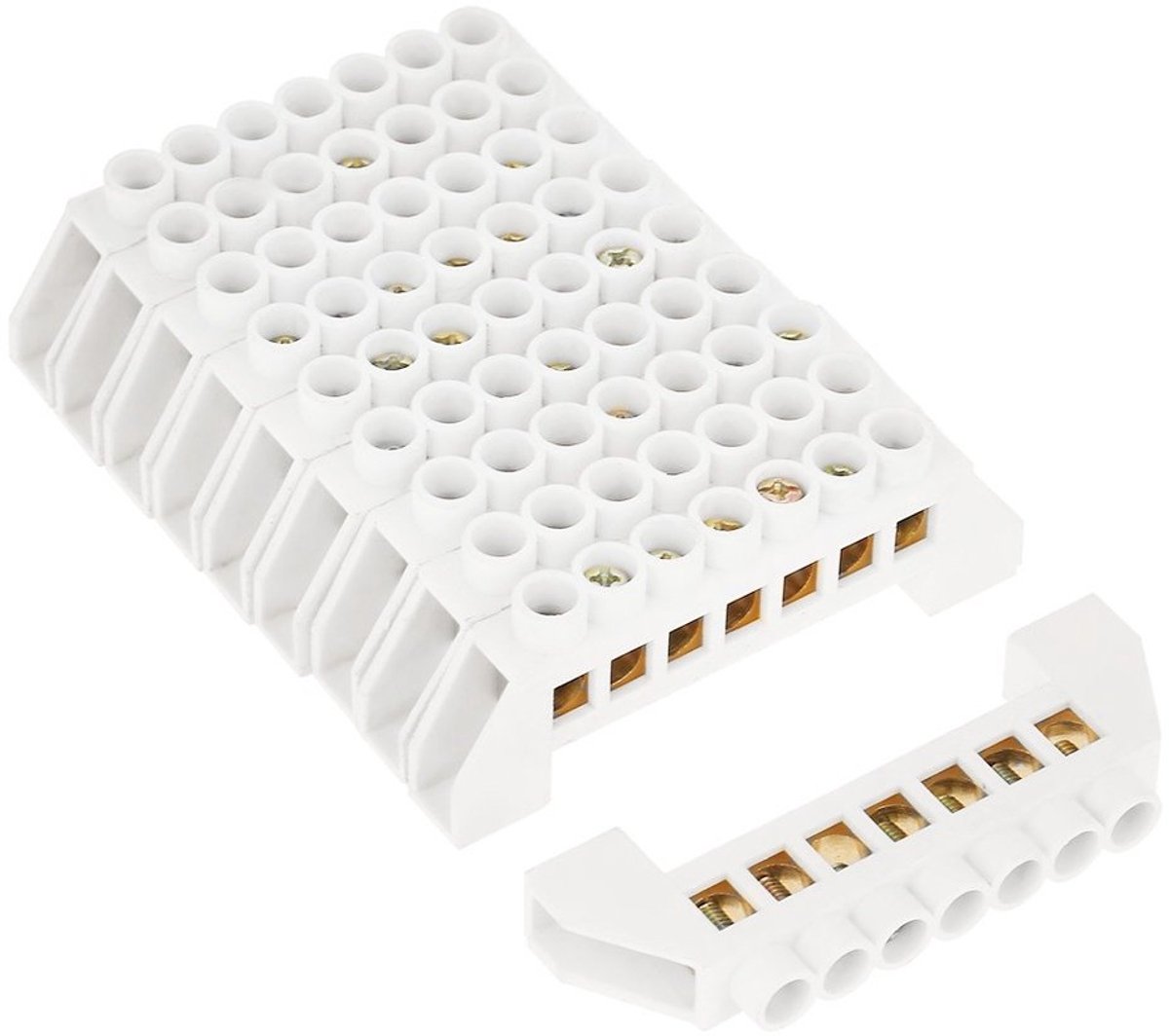 7-Hole Terminal Blocks voor Elektrische Verdeler - 10 Stuks Schroefverbindingen voor Draad en Aansluitingen